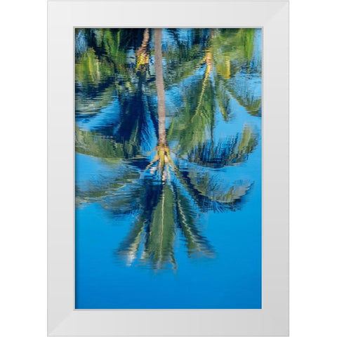 Reflection of palm trees on water White Modern Wood Framed Art Print by Engelbrecht, Jim