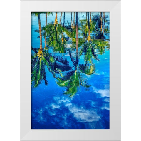 Reflection of palm trees on water White Modern Wood Framed Art Print by Engelbrecht, Lisa S.