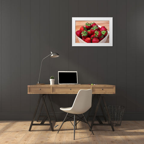 Fresh strawberries White Modern Wood Framed Art Print by Engelbrecht, Lisa S.