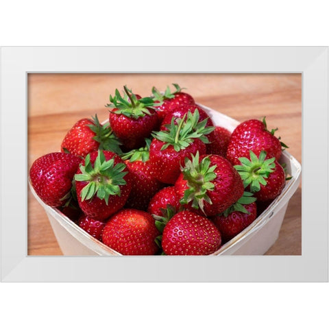 Fresh strawberries White Modern Wood Framed Art Print by Engelbrecht, Lisa S.