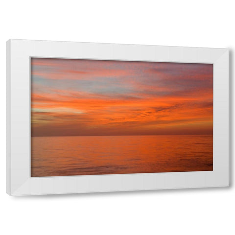 Colorful sky and water White Modern Wood Framed Art Print by Jones, Adam