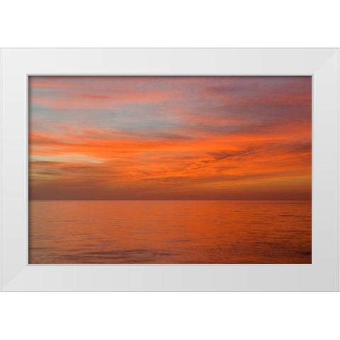 Colorful sky and water White Modern Wood Framed Art Print by Jones, Adam