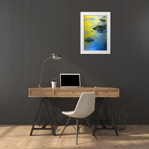 Colors Reflected in Water White Modern Wood Framed Art Print by Miller, Anna