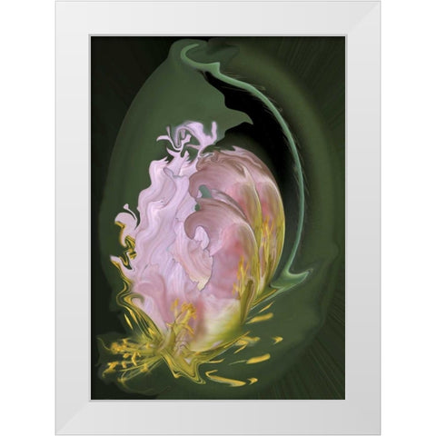 Abstract flowers, digitally manipulated White Modern Wood Framed Art Print by Anon, Ellen