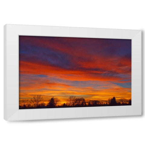 Sky at sunset White Modern Wood Framed Art Print by Grandmaison, Mike