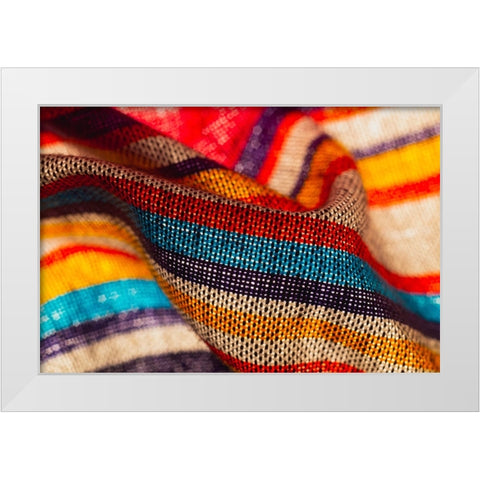 Colorful fabric detail White Modern Wood Framed Art Print by Muench, Zandria