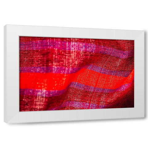 Colorful fabric detail White Modern Wood Framed Art Print by Muench, Zandria
