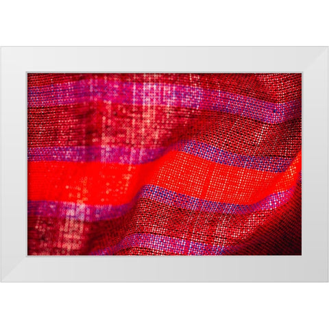 Colorful fabric detail White Modern Wood Framed Art Print by Muench, Zandria