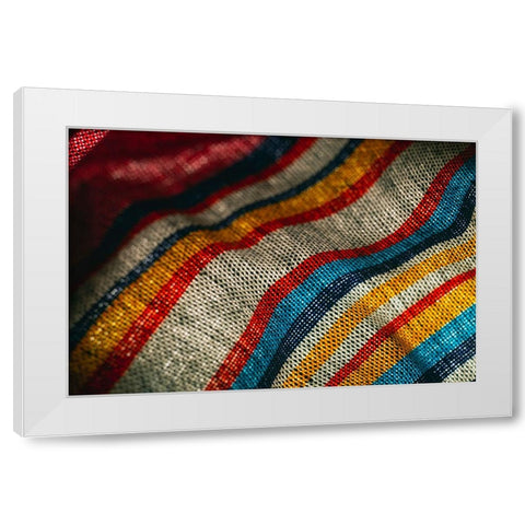 Colorful fabric detail White Modern Wood Framed Art Print by Muench, Zandria