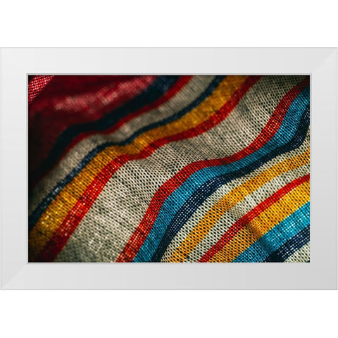 Colorful fabric detail White Modern Wood Framed Art Print by Muench, Zandria