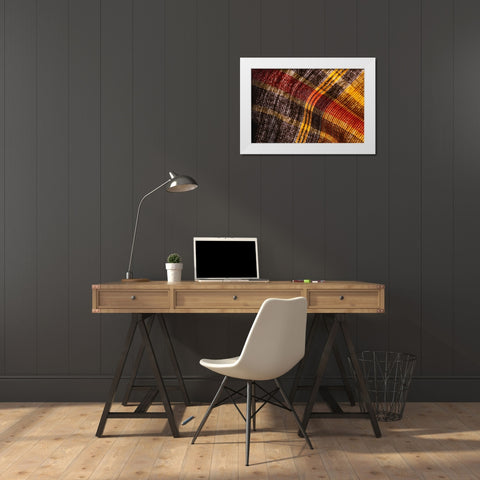 Colorful fabric detail White Modern Wood Framed Art Print by Muench, Zandria