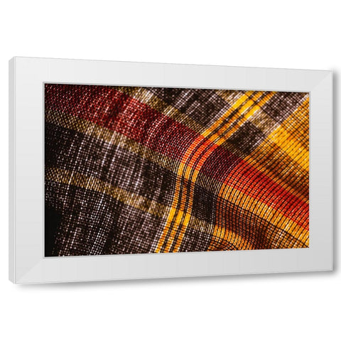 Colorful fabric detail White Modern Wood Framed Art Print by Muench, Zandria