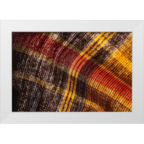 Colorful fabric detail White Modern Wood Framed Art Print by Muench, Zandria