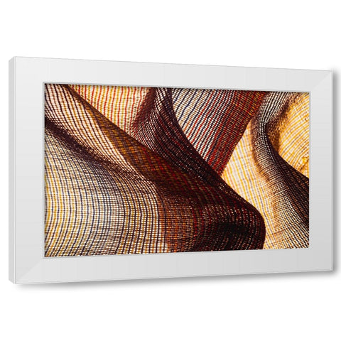 Colorful fabric detail White Modern Wood Framed Art Print by Muench, Zandria