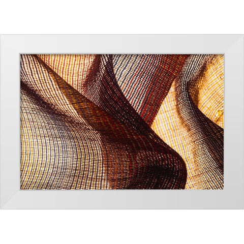 Colorful fabric detail White Modern Wood Framed Art Print by Muench, Zandria