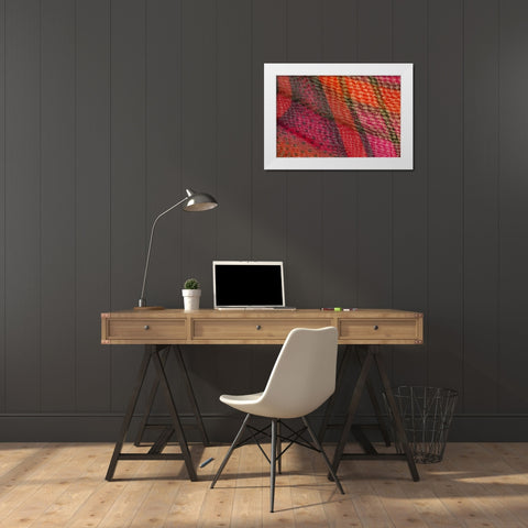 Colorful fabric detail White Modern Wood Framed Art Print by Muench, Zandria