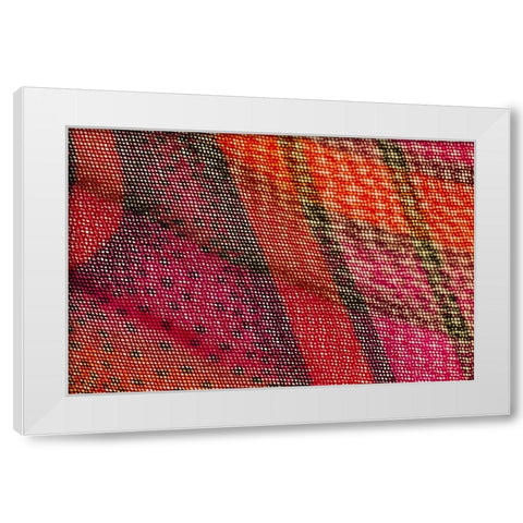 Colorful fabric detail White Modern Wood Framed Art Print by Muench, Zandria