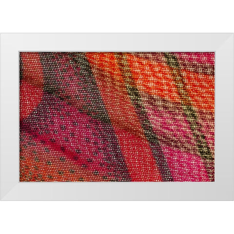 Colorful fabric detail White Modern Wood Framed Art Print by Muench, Zandria