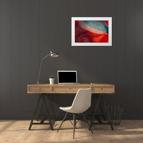 Colorful fabric detail White Modern Wood Framed Art Print by Muench, Zandria