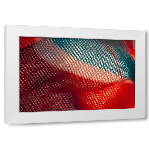 Colorful fabric detail White Modern Wood Framed Art Print by Muench, Zandria