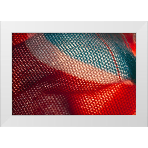Colorful fabric detail White Modern Wood Framed Art Print by Muench, Zandria