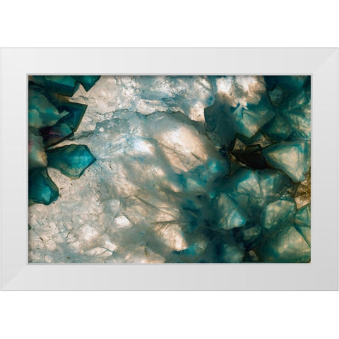 Sliced rock crystals of a geode White Modern Wood Framed Art Print by Muench, Zandria