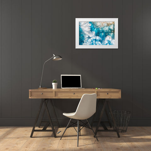 Sliced rock crystals White Modern Wood Framed Art Print by Muench, Zandria