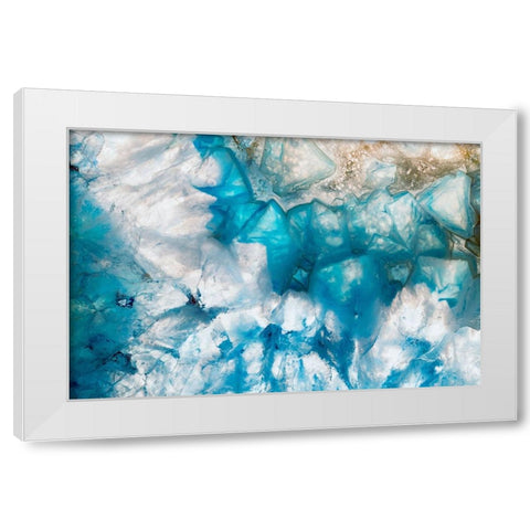 Sliced rock crystals White Modern Wood Framed Art Print by Muench, Zandria