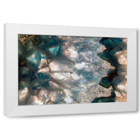 Sliced rock crystals White Modern Wood Framed Art Print by Muench, Zandria