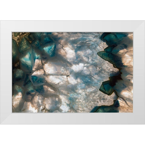 Sliced rock crystals White Modern Wood Framed Art Print by Muench, Zandria