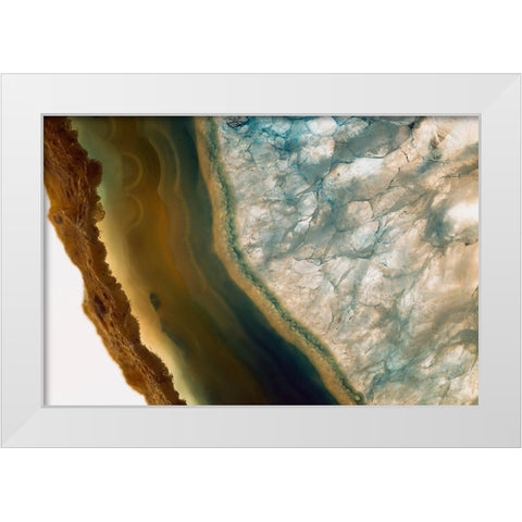 Sliced rock crystals White Modern Wood Framed Art Print by Muench, Zandria