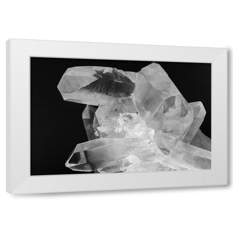 Quartz crystals White Modern Wood Framed Art Print by Muench, Zandria