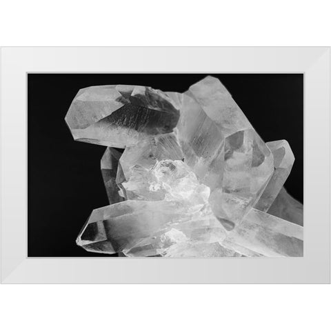 Quartz crystals White Modern Wood Framed Art Print by Muench, Zandria