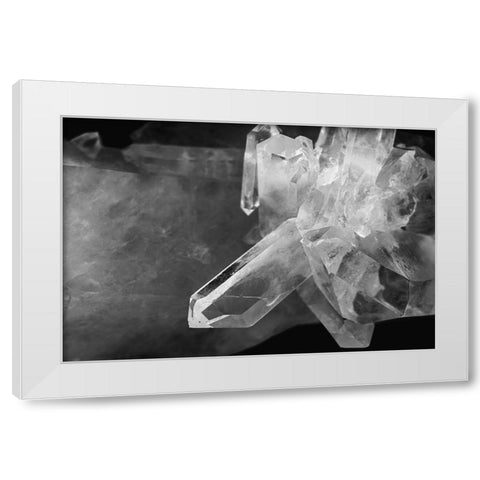 Quartz crystals White Modern Wood Framed Art Print by Muench, Zandria