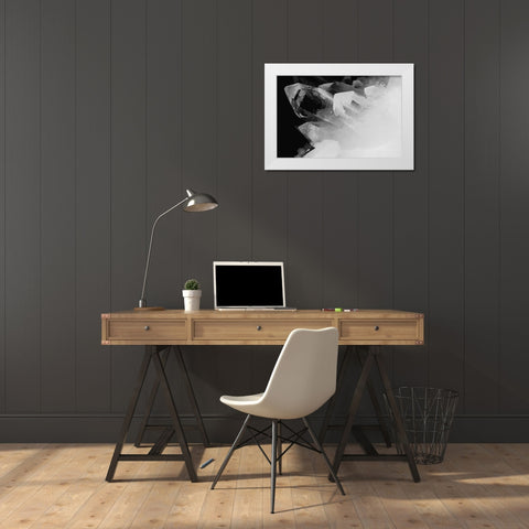 Quartz crystals White Modern Wood Framed Art Print by Muench, Zandria