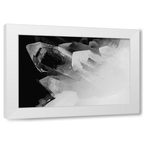 Quartz crystals White Modern Wood Framed Art Print by Muench, Zandria