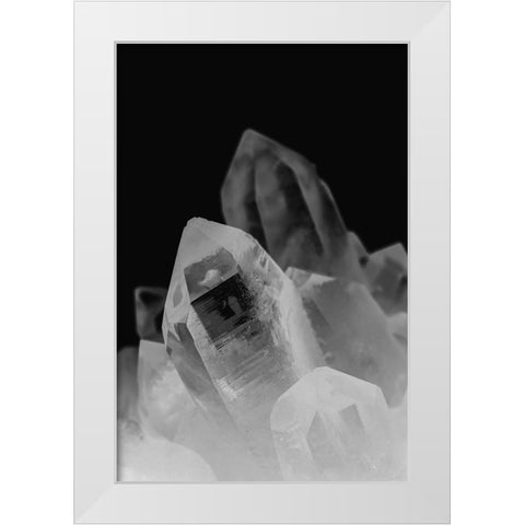 Quartz crystals White Modern Wood Framed Art Print by Muench, Zandria