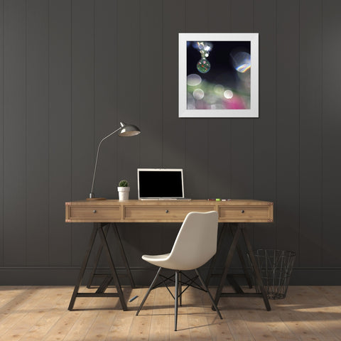 Dew on flowers with flower field in one drop White Modern Wood Framed Art Print by Satushek, Steve