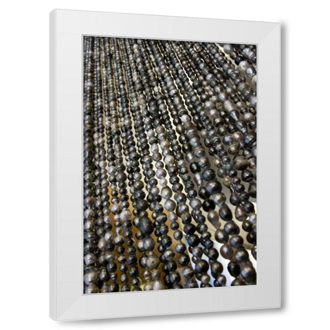 French Polynesia, Bora Bora Curtain of pearls White Modern Wood Framed Art Print by Kaveney, Wendy
