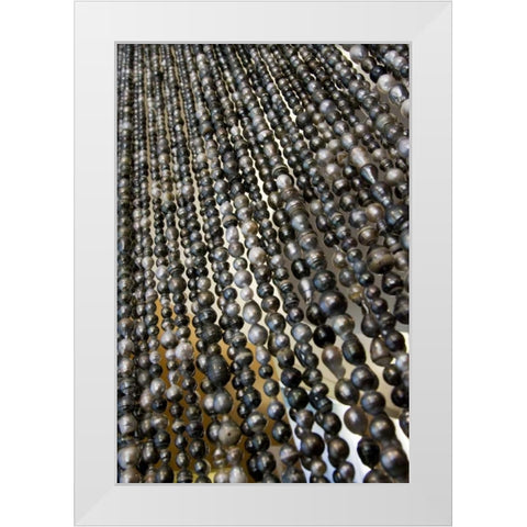 French Polynesia, Bora Bora Curtain of pearls White Modern Wood Framed Art Print by Kaveney, Wendy