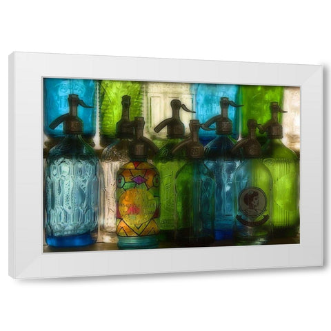 Argentina, Buenos Aires Glass soda bottles White Modern Wood Framed Art Print by Kaveney, Wendy
