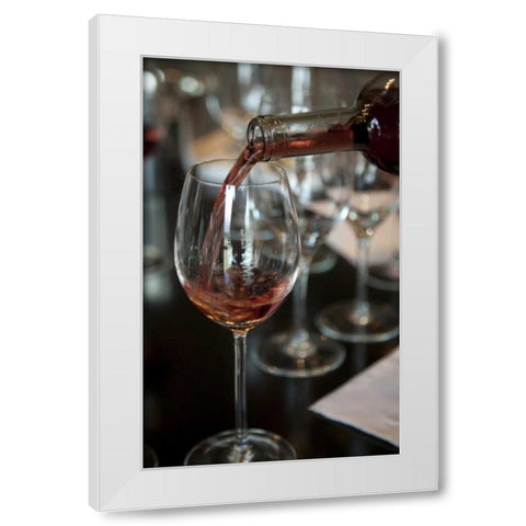 Argentina, Mendoza A rose wine being poured White Modern Wood Framed Art Print by Kaveney, Wendy