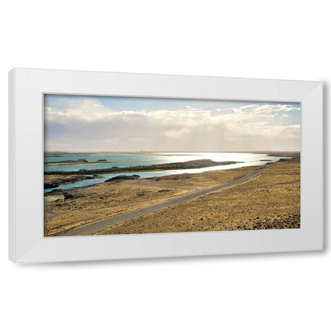 Argentina-Santa Cruz Puerto Deseado-Deseado River estuary in low tide White Modern Wood Framed Art Print by Molinari, Michele