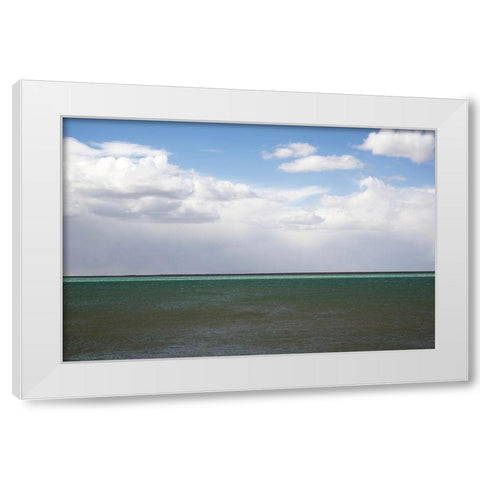 Argentina-Santa Cruz Puerto Santa Cruz-river Santa Cruz under stormy clouds White Modern Wood Framed Art Print by Molinari, Michele