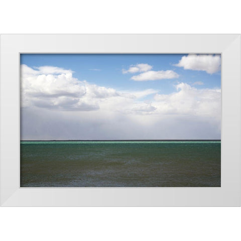 Argentina-Santa Cruz Puerto Santa Cruz-river Santa Cruz under stormy clouds White Modern Wood Framed Art Print by Molinari, Michele