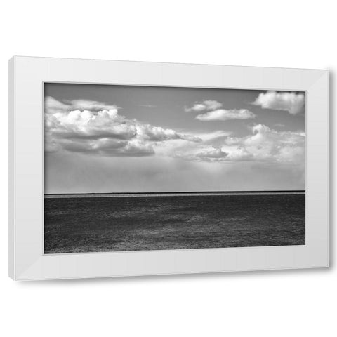Argentina-Santa Cruz Puerto Santa Cruz-river Santa Cruz under stormy clouds White Modern Wood Framed Art Print by Molinari, Michele