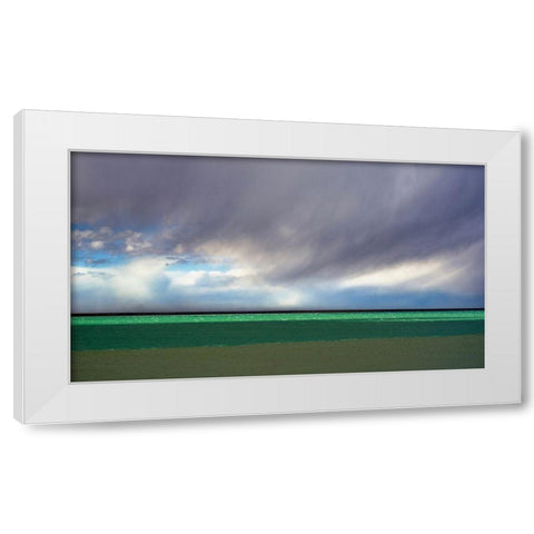 Argentina-Santa Cruz Puerto Santa Cruz-river Santa Cruz under stormy clouds White Modern Wood Framed Art Print by Molinari, Michele
