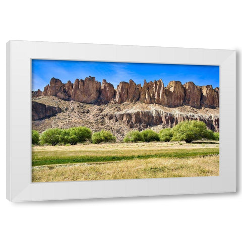 Argentina-Santa Cruz-Valle del Rio Pinturas White Modern Wood Framed Art Print by Molinari, Michele