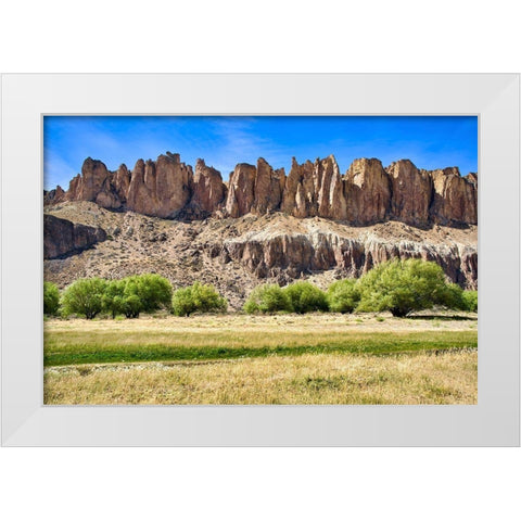 Argentina-Santa Cruz-Valle del Rio Pinturas White Modern Wood Framed Art Print by Molinari, Michele