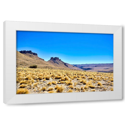 Argentina-Santa Cruz Alero Charcamata (cave paintings site) and surroundings White Modern Wood Framed Art Print by Molinari, Michele